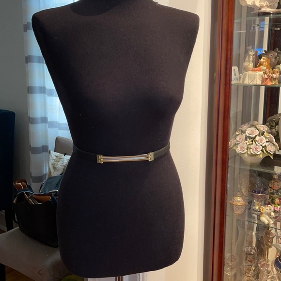 Black and Gold Skinny waist belt - Picture 2 of 5